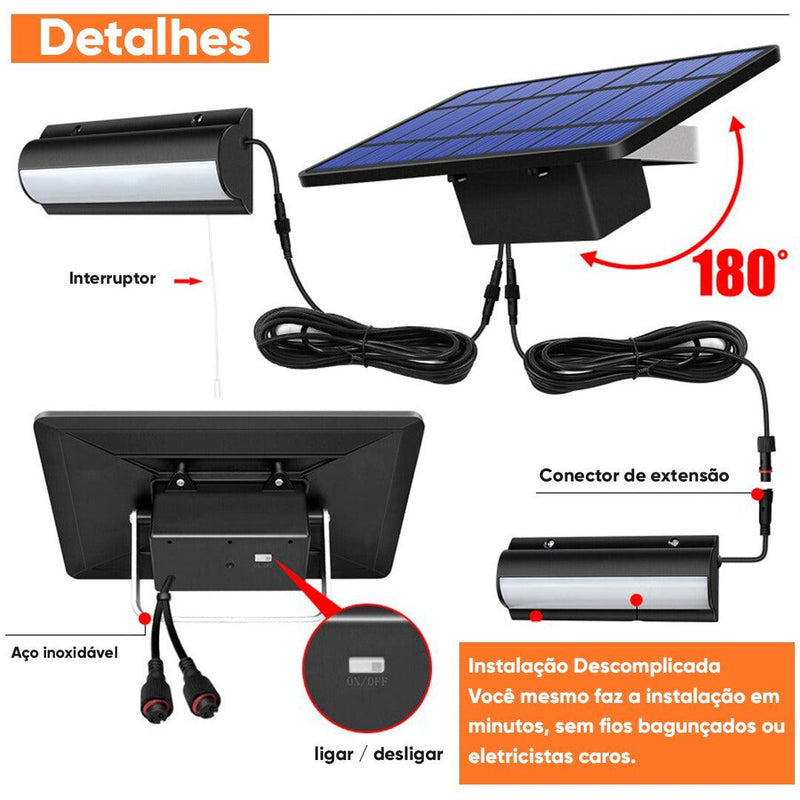 Kit Refletor Solar Potente Para Áreas Externas