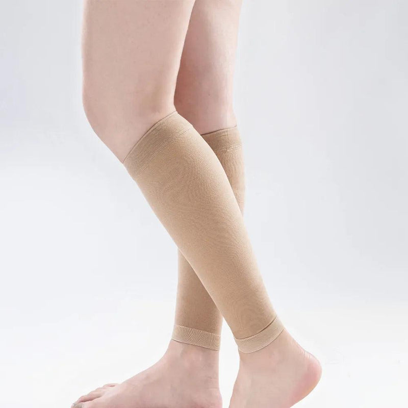 Meias de compressão de perna para alívio da dor na panturrilha com dois estágios em bainha de varizes.